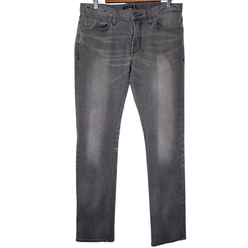 John Varvatos Bowery Men's Gray Denim Slim Straight Jeans Sz 32